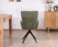 Lot de 2 chaises en tissu vert doux 