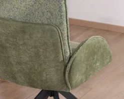 Lot de 2 chaises en tissu vert doux 