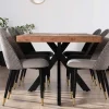 Lot de 2 chaises en tissu taupe et pieds métal laqué noir "Vermont"