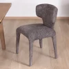 Lot de 2 chaises en tissu chiné gris foncé “Milano” revêtement intégral esprit design