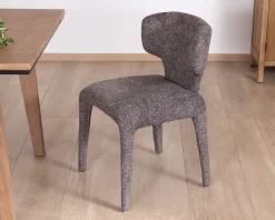 Lot de 2 chaises en tissu chiné gris foncé “Milano” revêtement intégral esprit design