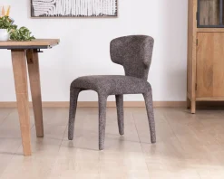 Lot de 2 chaises en tissu chiné gris foncé “Milano” revêtement intégral esprit design