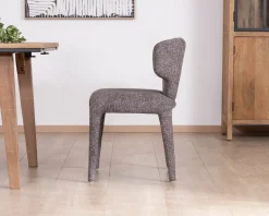 Lot de 2 chaises en tissu chiné gris foncé “Milano” revêtement intégral esprit design