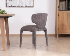 Lot de 2 chaises en tissu chiné gris foncé “Milano” revêtement intégral esprit design