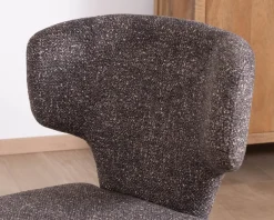 Lot de 2 chaises en tissu chiné gris foncé “Milano” revêtement intégral esprit design