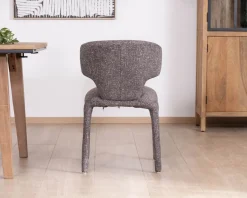 Lot de 2 chaises en tissu chiné gris foncé “Milano” revêtement intégral esprit design