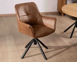 Lot de 2 chaises enveloppantes sur pied rotatif 
