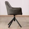 Lot de 2 chaises enveloppantes sur pieds rotatif "Ritchey" tissu microfibre gris