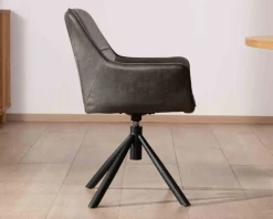 Lot de 2 chaises enveloppantes sur pieds rotatif "Ritchey" tissu microfibre gris