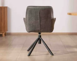 Lot de 2 chaises enveloppantes sur pieds rotatif "Ritchey" tissu microfibre gris