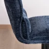 Lot de 2 chaises hautes matelassées réglables en hauteur "Topley" tissu coloris bleu nuit