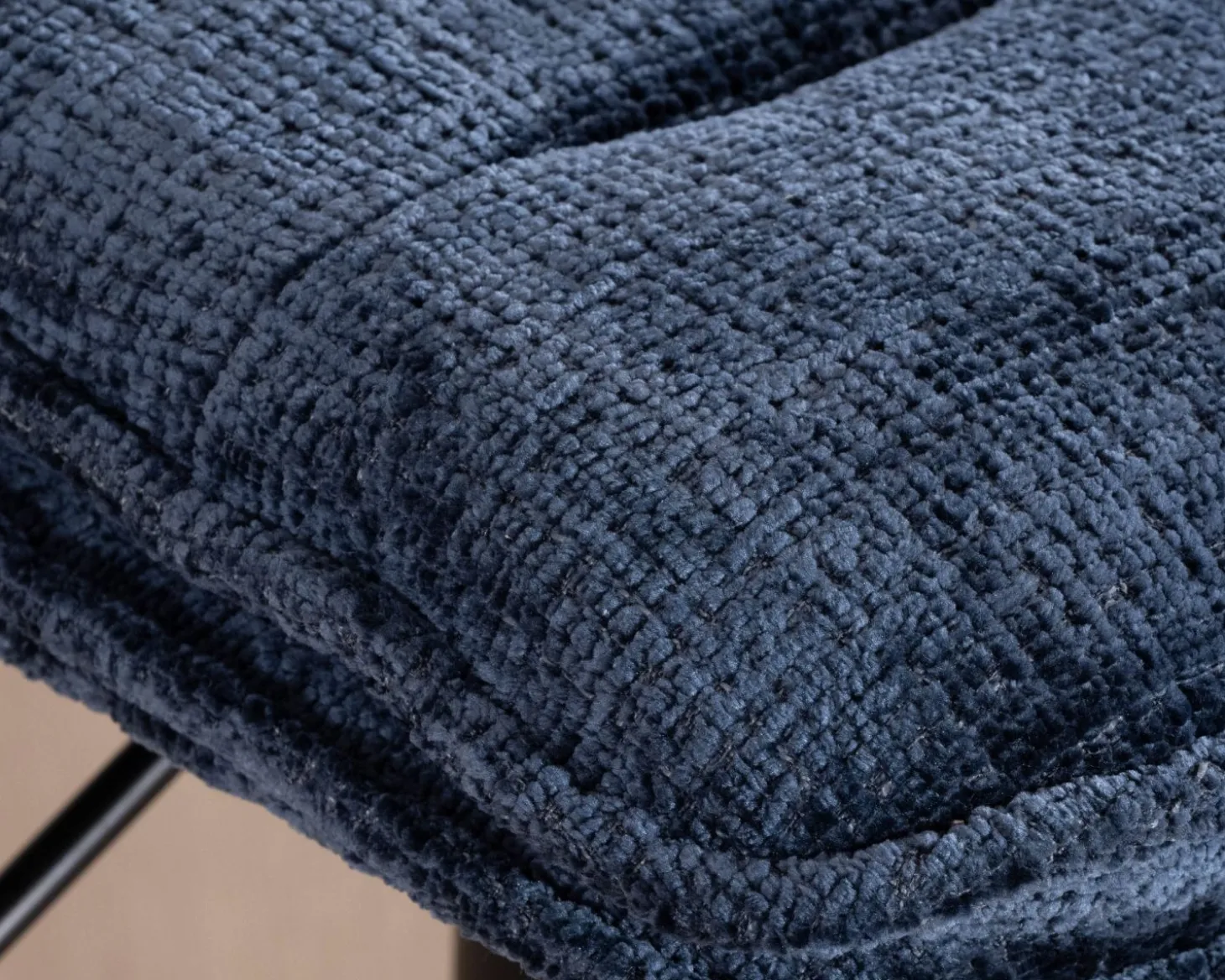 Lot de 2 chaises hautes matelassées réglables en hauteur "Topley" tissu coloris bleu nuit