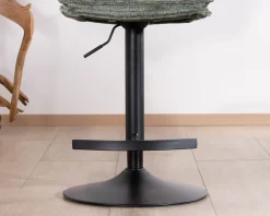 Lot de 2 chaises hautes réglables en hauteur "Topley" confort matelassé en velours vert sauge