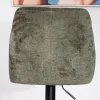 Lot de 2 chaises hautes réglables et pivotantes en velours vert kaki "Zoung" pied métal noir