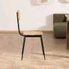 Lot de 2 chaises industrielles bois massif métal noir "Atelier Kraft"