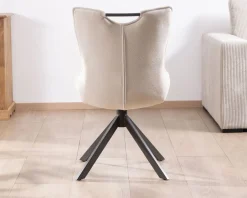 Lot de 2 chaises pivotantes sur pied étoile en métal 