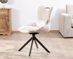 Lot de 2 chaises pivotantes sur pied étoile en métal 