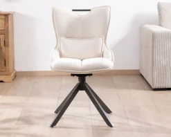 Lot de 2 chaises pivotantes sur pied étoile en métal 