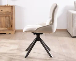 Lot de 2 chaises pivotantes sur pied étoile en métal 