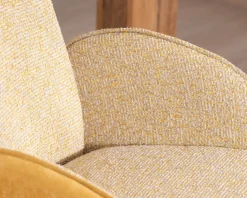 Lot de 2 chaises pivotantes en tissu bi matières jaune 