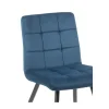 Lot de 4 chaises scandinaves tissu bleu métal noir "Sando" Casita