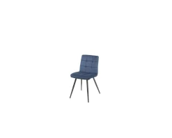 Lot de 4 chaises scandinaves tissu bleu métal noir 