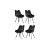 Lot de 4 chaises scandinaves grises et noires tissu et métal "Dina"