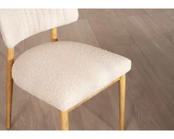 Lot de 2 chaises style scandinave en frêne naturel et tissu beige 