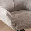 Lot de 2 chaises tournantes en tissu gris clair et pieds métal "Ewing"