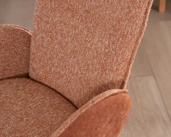 Lot de 2 chaises tournantes en tissu bi-texturé terracotta 