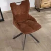 Lot de 2 chaises tournantes style rétro "Biorg" en tissu rouille