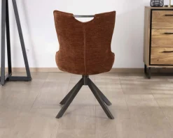 Lot de 2 chaises tournantes style rétro "Biorg" en tissu rouille