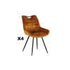 Lot de 4 chaises velours jaune moutarde et noires "Dina" Casita