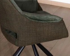 Lot de 2 fauteuils de repas enveloppants en tissu bi texture vert 