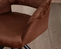 Lot de 2 fauteuils de repas pivotants en tissu bi texturé cuivré 