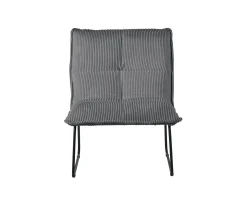 Lot de 2 fauteuils sans accoudoirs en velours cotelé gris "Calvin"