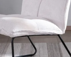 Lot de 2 fauteuils sans accoudoirs en velours côtelé blanc 