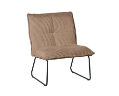 Lot de 2 fauteuils sans accoudoirs en velours côtelé camel 