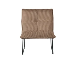 Lot de 2 fauteuils sans accoudoirs en velours côtelé camel 