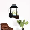 Lot de 2 miroirs forme naturelle avec encadrement en métal noir "Patras"