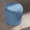 Lot de 2 poufs bleu pétrole en velours côtelé "Snaw" diamètre 35 cm