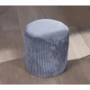 Lot de 2 poufs ronds en velours côtelé gris "Snaw" diamètre 35 cm