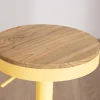 Lot de 2 tabourets en métal jaune acidulé avec assise bois "Juo" hauteur réglable
