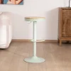 Lot de 2 tabourets réglables avec assise bois "Juo" en métal vert acidulé