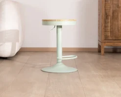 Lot de 2 tabourets réglables avec assise bois 