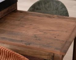 Îlot de cuisine en teck recyclé avec coin snack extensible 