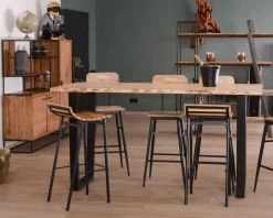 Mange debout 190cm "Jaffna" style moderne bois massif et métal