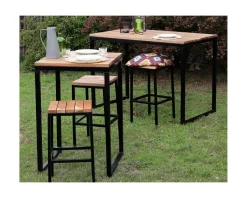 Mange-debout carré en bois exotique 70x70 cm 