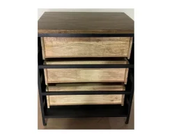 Meuble 3 tiroirs pour cuisine style industriel bois et métal "Atelier"
