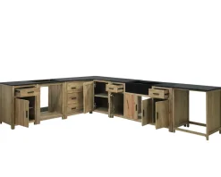 Meuble avec plateau granit pour four et plaques de cuisson 